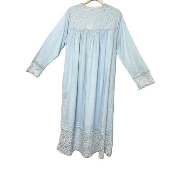 La Cera 100% Blue Cotton Nightgown Small NWT - Picture 8 of 13